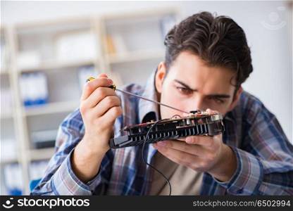 Computer hardware repair and fixing concept by experienced techn. Computer hardware repair and fixing concept by experienced technician