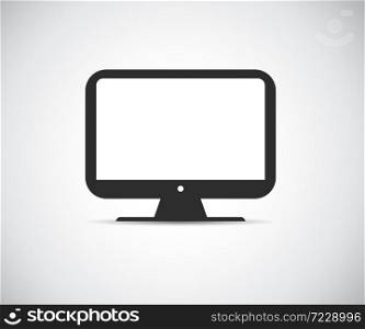 Computer icon, Personal computer in flat style, Desktop computer, IT logo