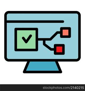 Computer interface icon. Outline Computer interface vector icon color flat isolated. Computer interface icon color outline vector