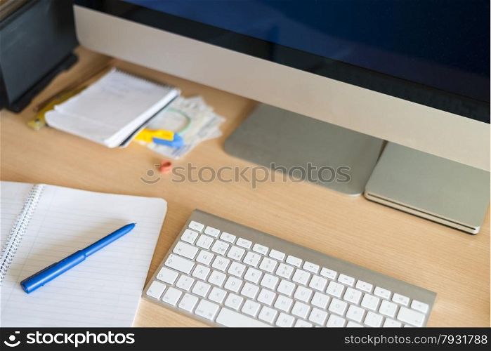 computer keyboard on the desk