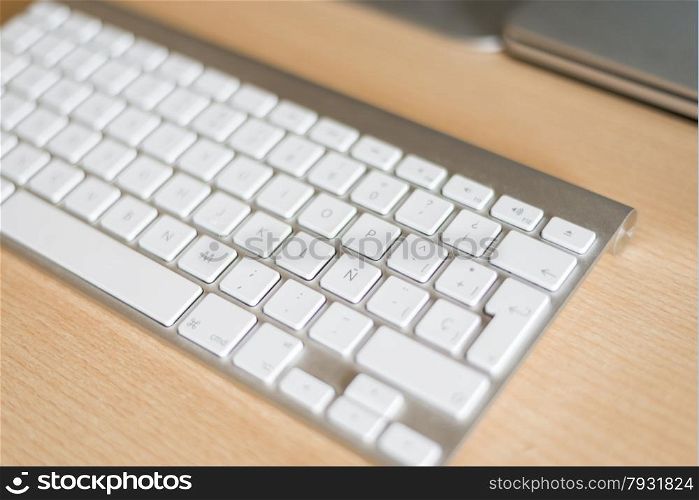 computer keyboard on the desk