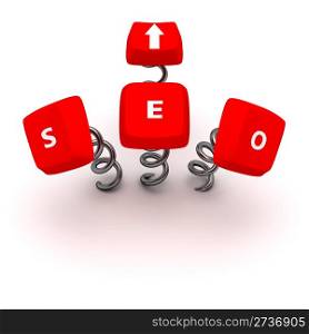 "Computer keys "Search Engine Optimization" on springs"