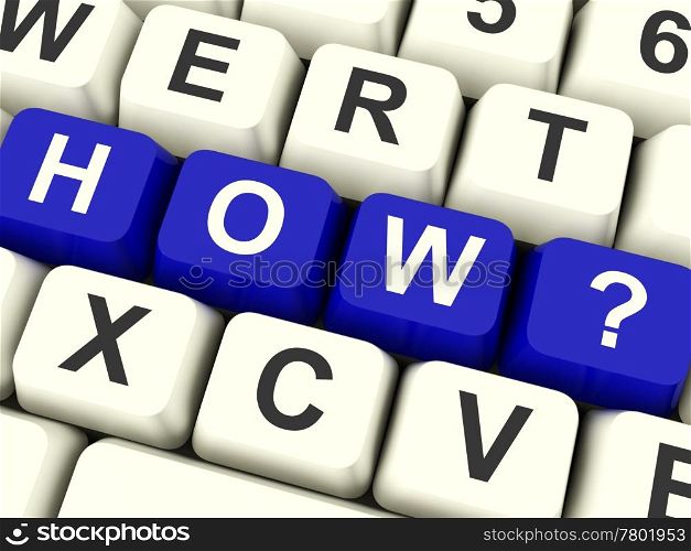 Computer Keys With How Question For Asking Advice. Computer Keyboard With How Question For Asking Advice