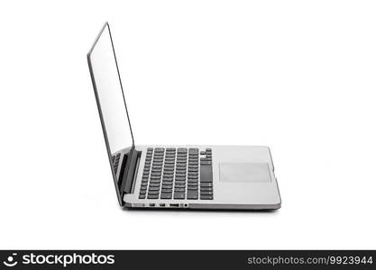 Computer Laptop with blank screen isolated on white background