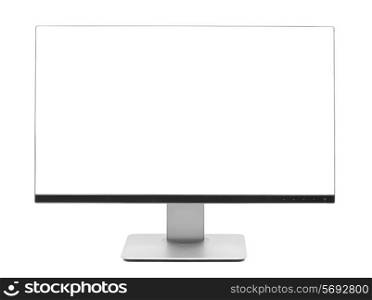 Computer LCD frameless wide monitor isolated on white