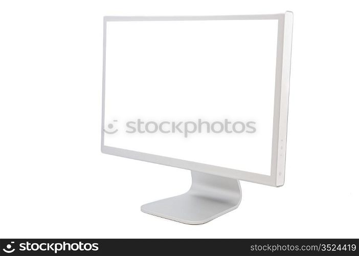 computer monitor in white over a white background