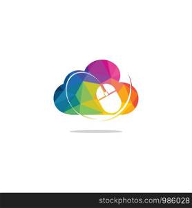 Computer mouse and cloud logo design. Fast Cursor logo designs concept.