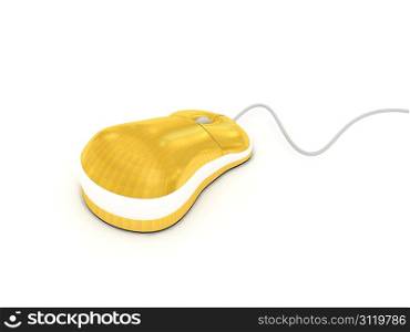 Computer mouse over white background. 3d render