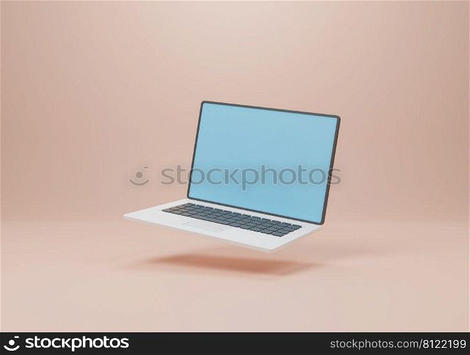 Computer notebook , 3D illustration