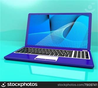 Computer On Desk With Spiral Pattern. Computer On A Desk With Spiral Pattern