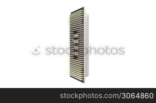 Computer processor (CPU) rotate on white background