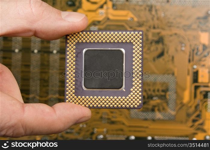 computer processor in the hand