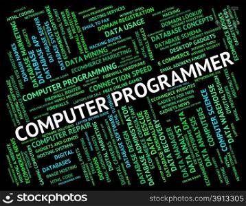 Computer Programmer Showing Software Engineer And Programming