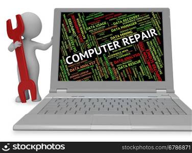 Computer Repair Representing Mend Reconditions And Pc 3d Rendering