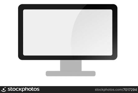Computer screen display isolated on white background 