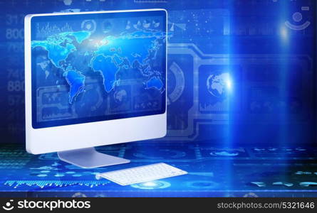 Computer screen in business concept