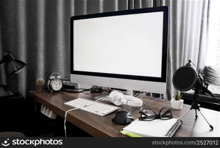 computer screen office workspace