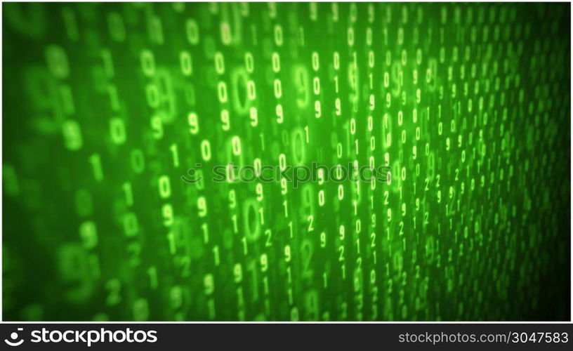 Computer Screen With Binary Code Loop