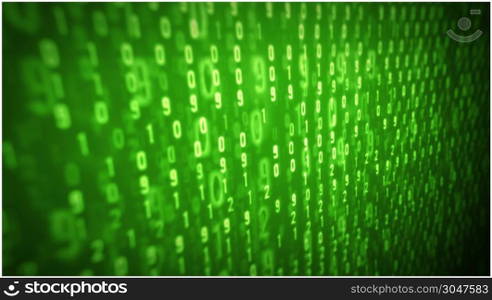 Computer Screen With Binary Code Loop