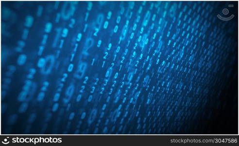 Computer Screen With Binary Code Loop