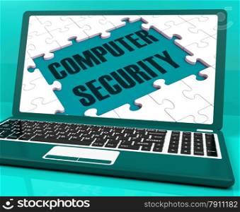 . Computer Security On Laptop Showing Antivirus Scans And Password Protected