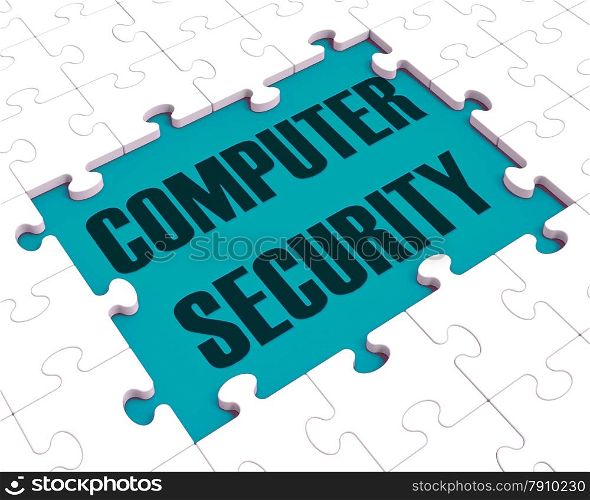 . Computer Security Puzzle Showing Files Protection And Virus Prevention