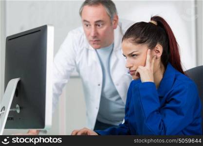 computer student and teacher having it problem