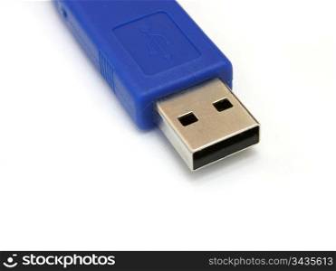 Computer usb cable isolated data on white background