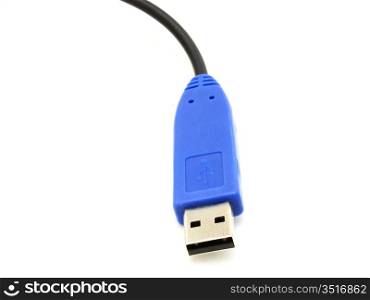 Computer usb cable isolated data on white background