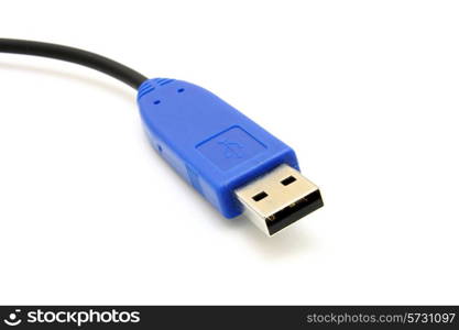 Computer usb cable isolated data on white background