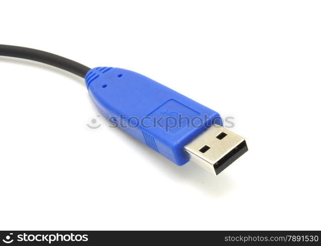 Computer usb cable isolated data on white background