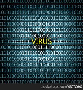 computer virus symbol. A computer virus detection symbol illustration with word Virus