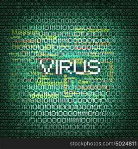 computer virus symbol. A computer virus detection symbol illustration with word Virus