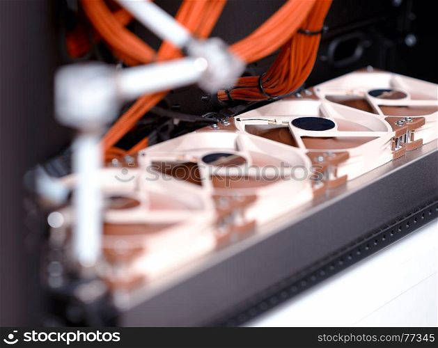 Computer water cooling fans background. Computer water cooling fans background hd
