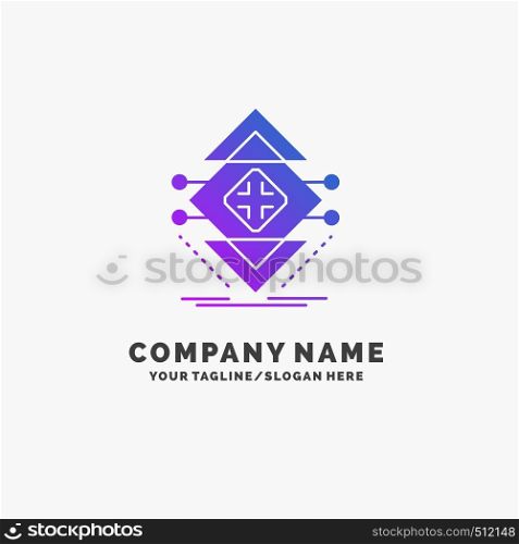 Computing, data, infrastructure, science, structure Purple Business Logo Template. Place for Tagline.. Vector EPS10 Abstract Template background