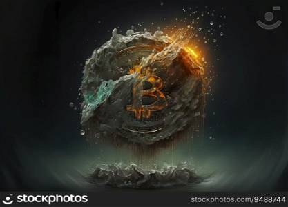 Concept Art with Post Apocalyptic Bitcoin