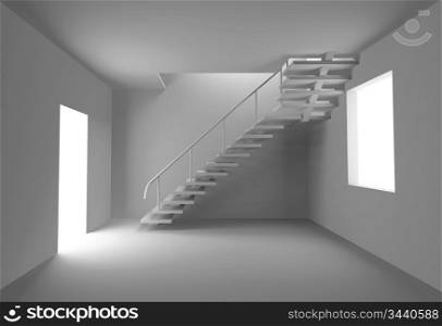 concept blank interior (3D rendering)