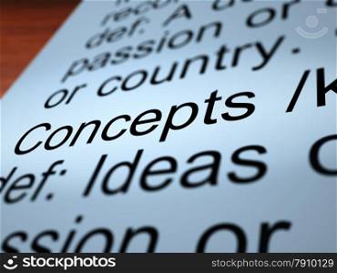 Concept Definition Closeup Showing Ideas Or Invention. Concept Definition Closeup Shows Ideas Thoughts Or Invention