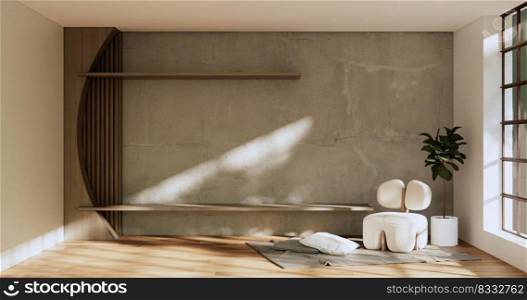 Concept Empty room japanese style.3D illustration rendering