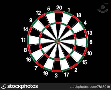 concept for hitting target, dart board with darts.