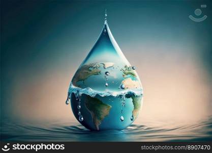 Concept for the World Environment Day. Drought prevention concept. We need water. Generative AI
