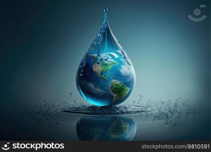 Concept for the World Environment Day. Drought prevention concept. We need water. Generative AI