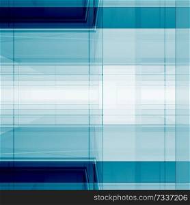 Concept glass project. Blue background 3D rendering. Concept glass project 3D rendering