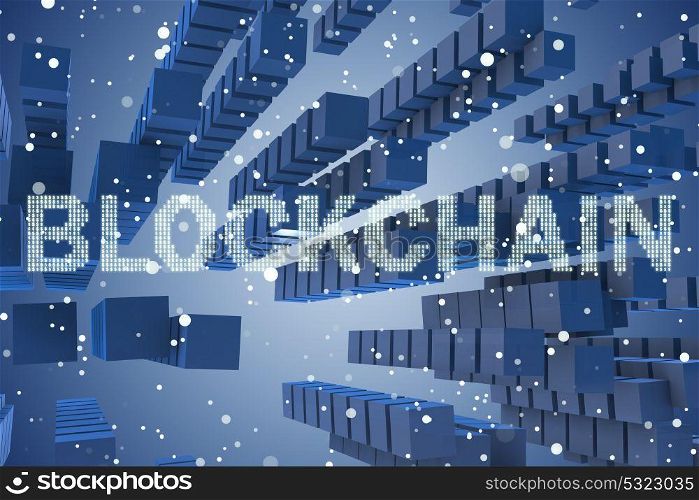 Concept of blockchain in modern business - 3d rendering