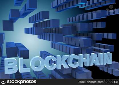 Concept of blockchain in modern business - 3d rendering