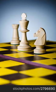 Concept of chess game with pieces