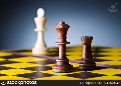 Concept of chess game with pieces