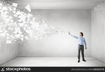 Concept of creativity in business on white background