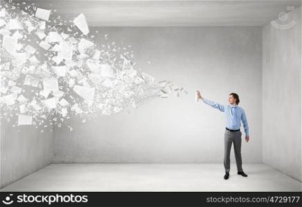 Concept of creativity in business on white background