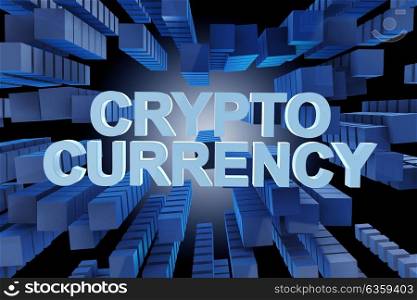 Concept of cryptocurrency in modern business - 3d rendering